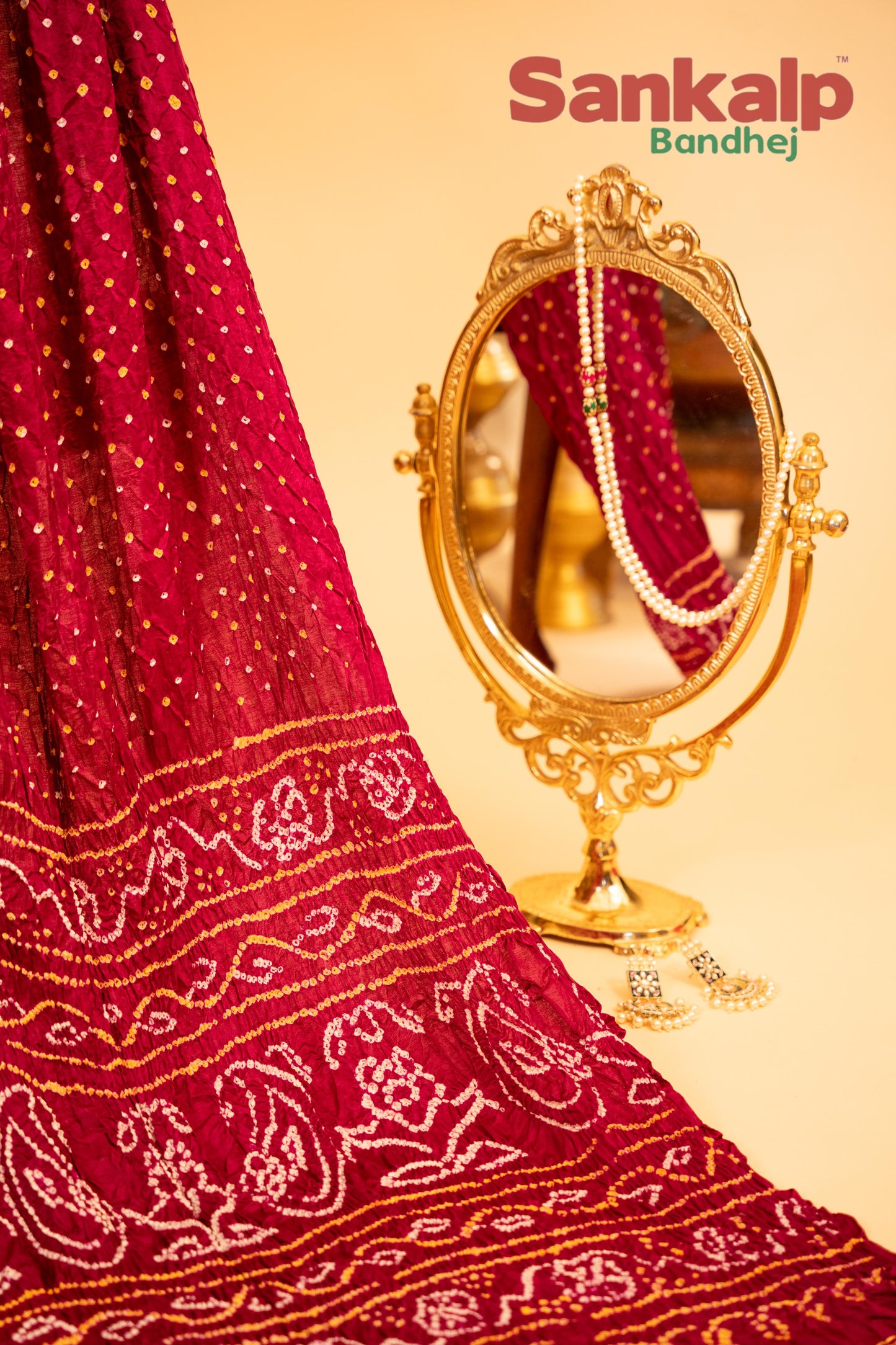Gajji Silk Single Dot Bandhani Saree