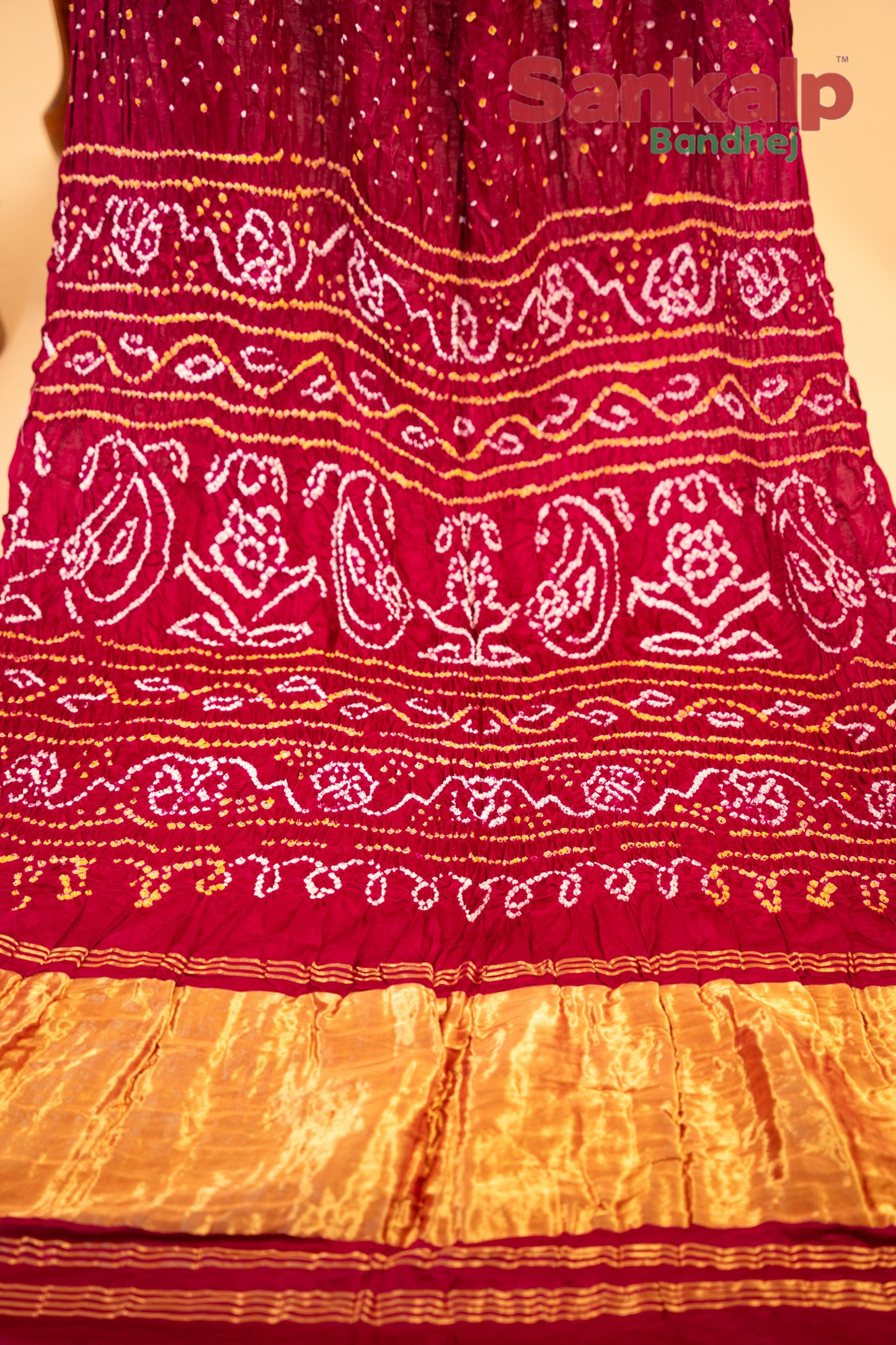 Gajji Silk Single Dot Bandhani Saree