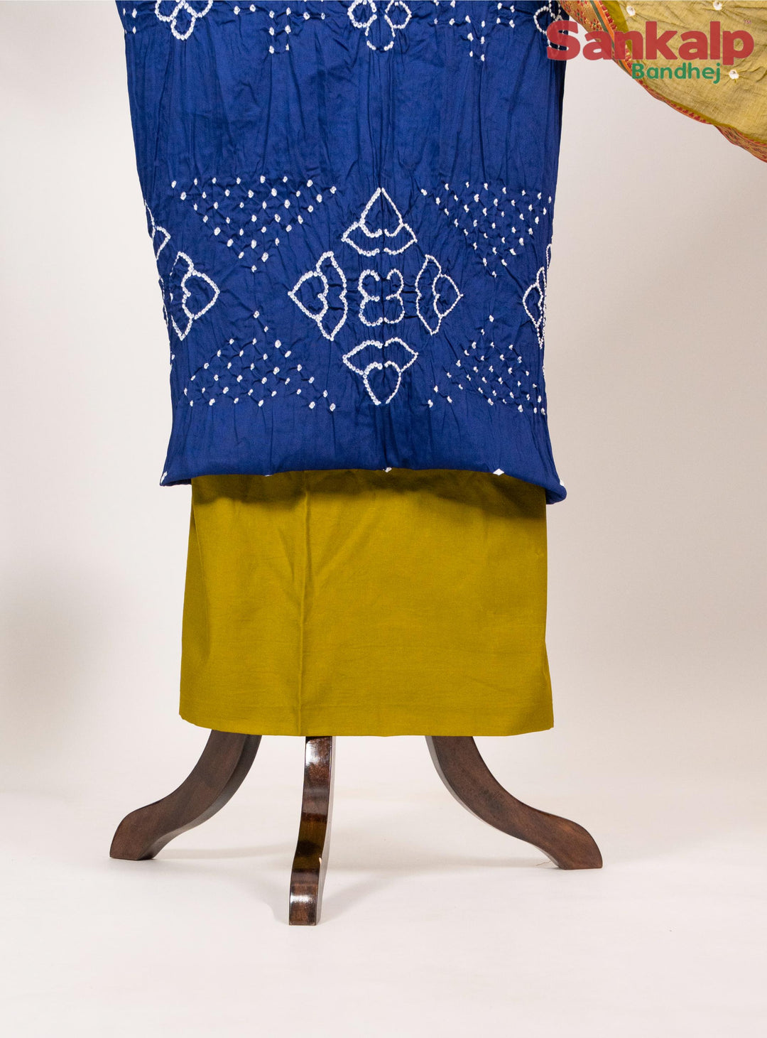 Royal Blue Dress Material With Mustard Yellow Duptta