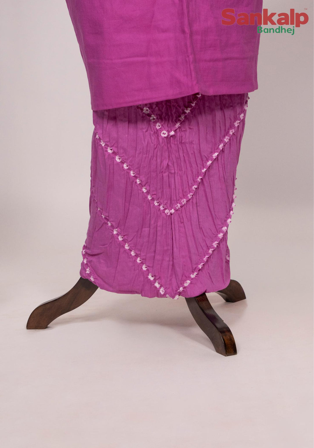 Dull Pink Cotton Satin Suit Material with Neck Embroidery