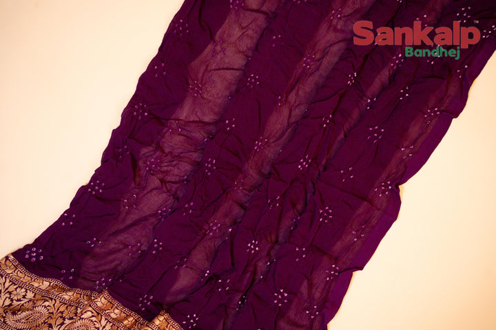 Neem Zari Pure Banarasi Georgette Rai Bandhej Saree