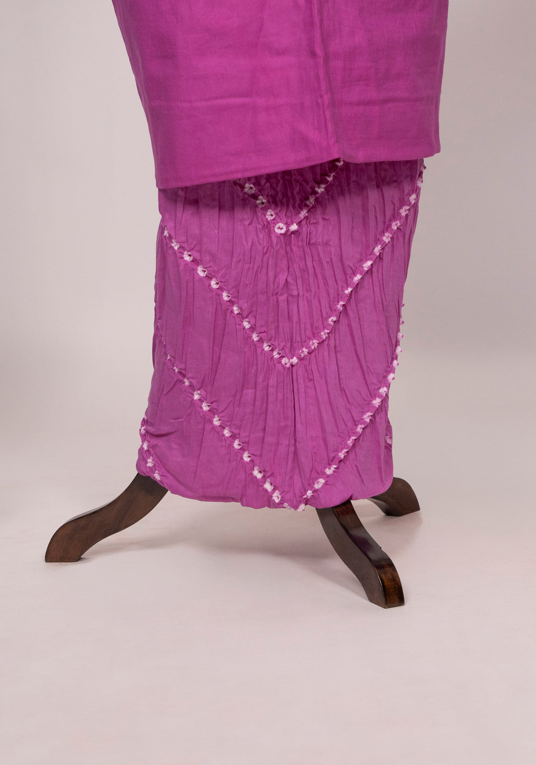 Dull Pink Cotton Satin Suit Material with Neck Embroidery