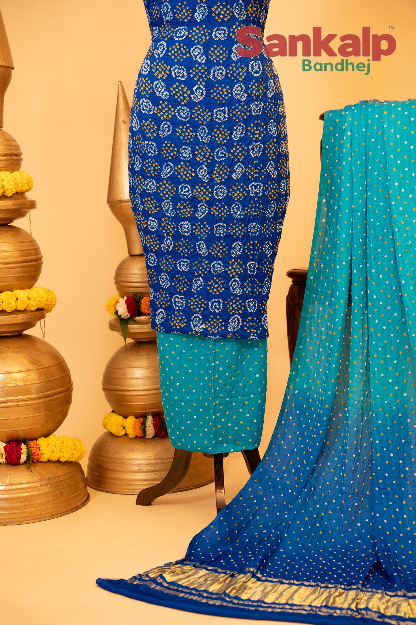 Pure Gajji Rai Bandhej Dress Material
