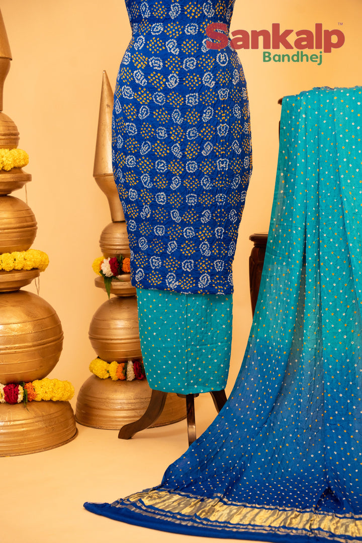 Pure Gajji Rai Bandhej Dress Material