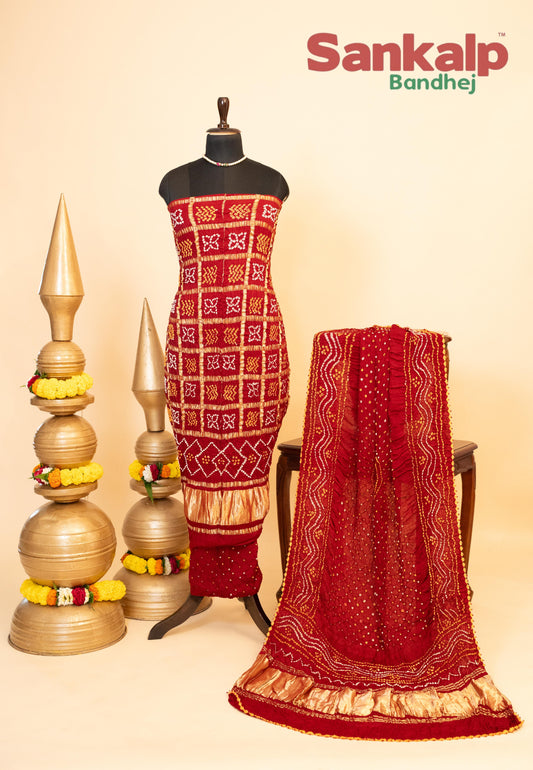 Pure Modal Silk Gharchola Dress Material