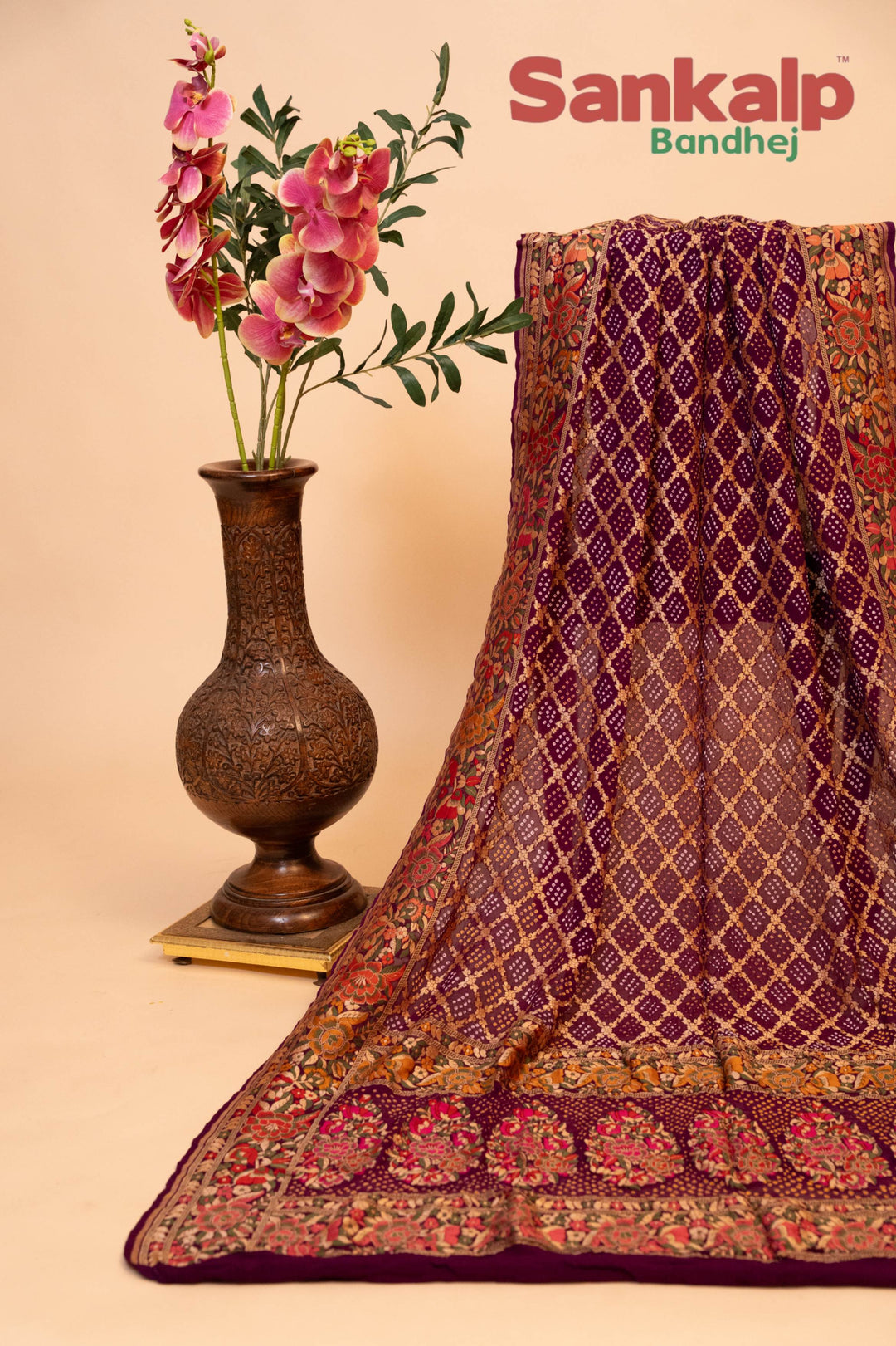 Rich Purple Banarasi Georgette Tilfi Meenakari Dupatta
