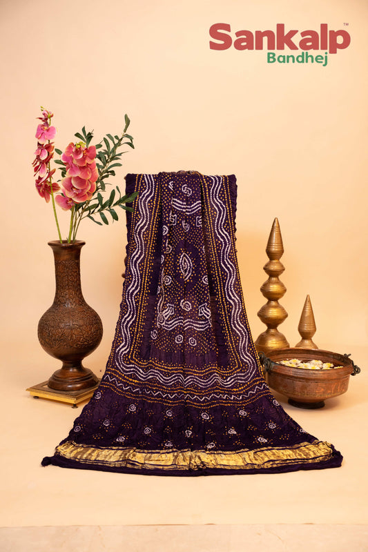 Gajji Silk Chandrakani Magenta Dupatta