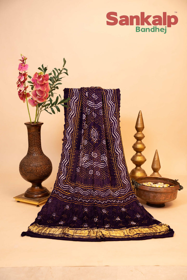 Gajji Silk Chandrakani Magenta Dupatta