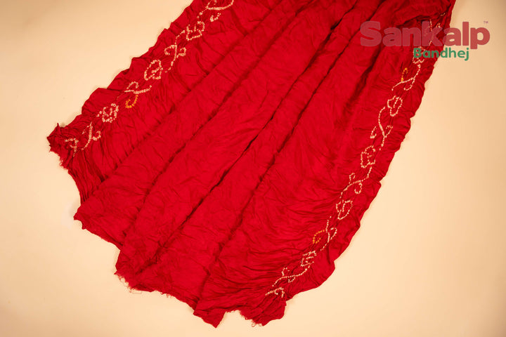 Chiran Zari Pallav Pure Gajji Silk Bandhej Saree