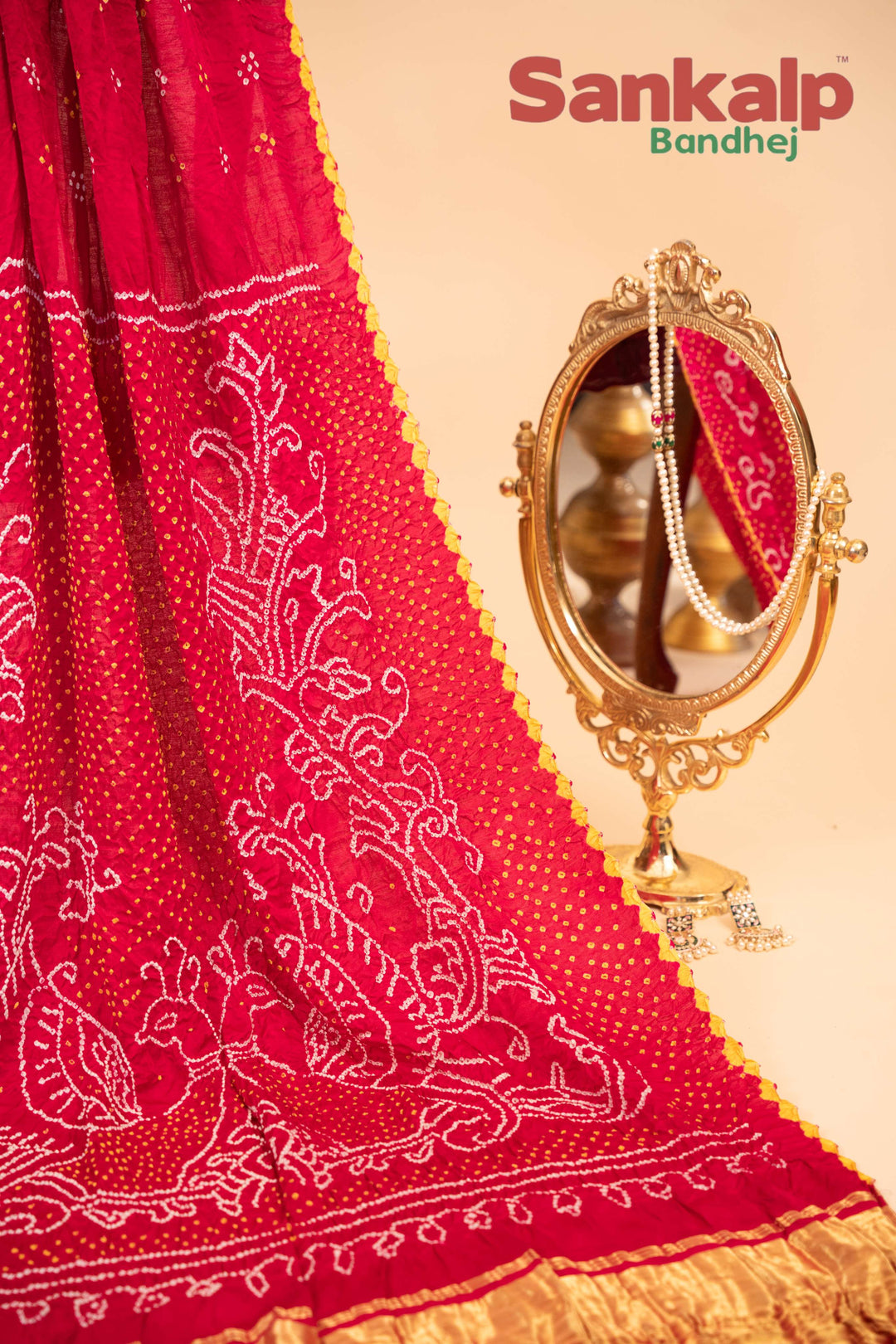 Pink More Pallu Gajji Silk Bandani Saree