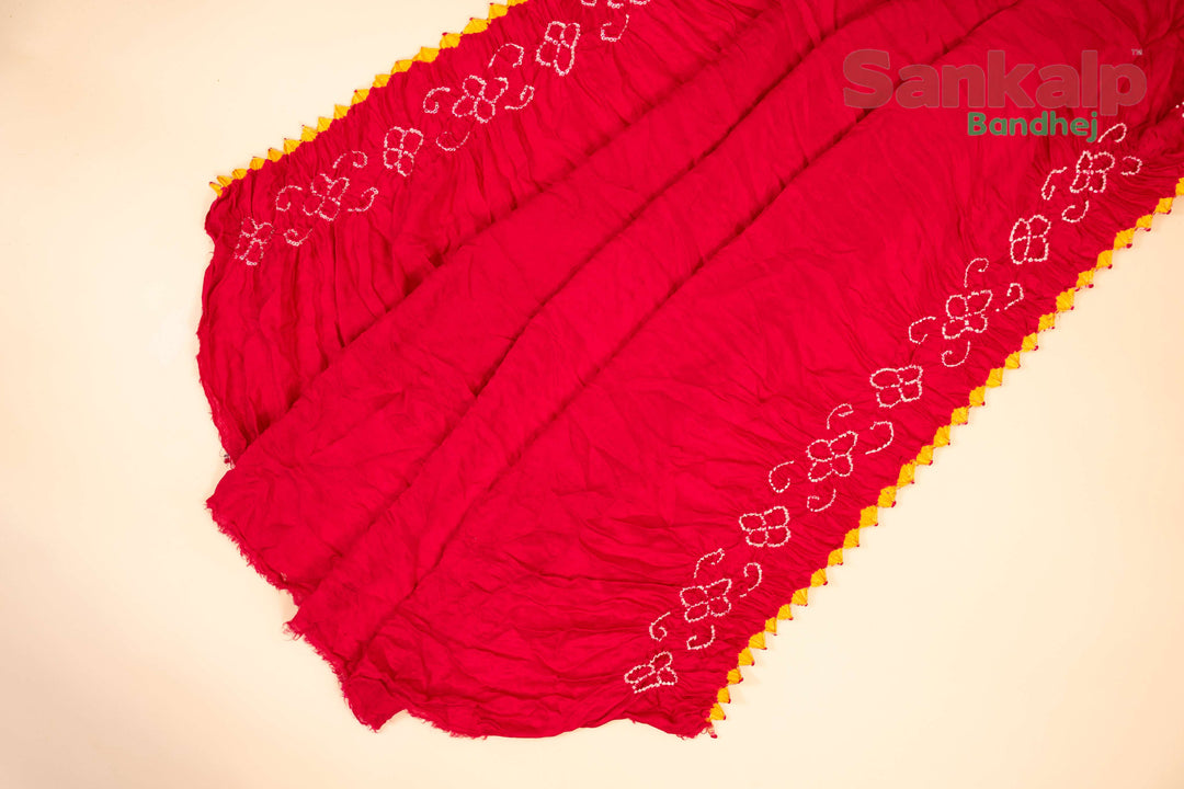 Pink More Pallu Gajji Silk Bandani Saree