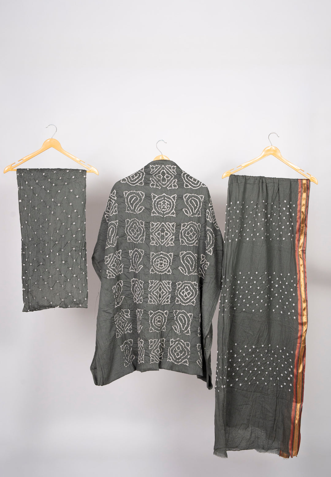 Grey Badhani  Cotton Satin 3 Piece Suit Material