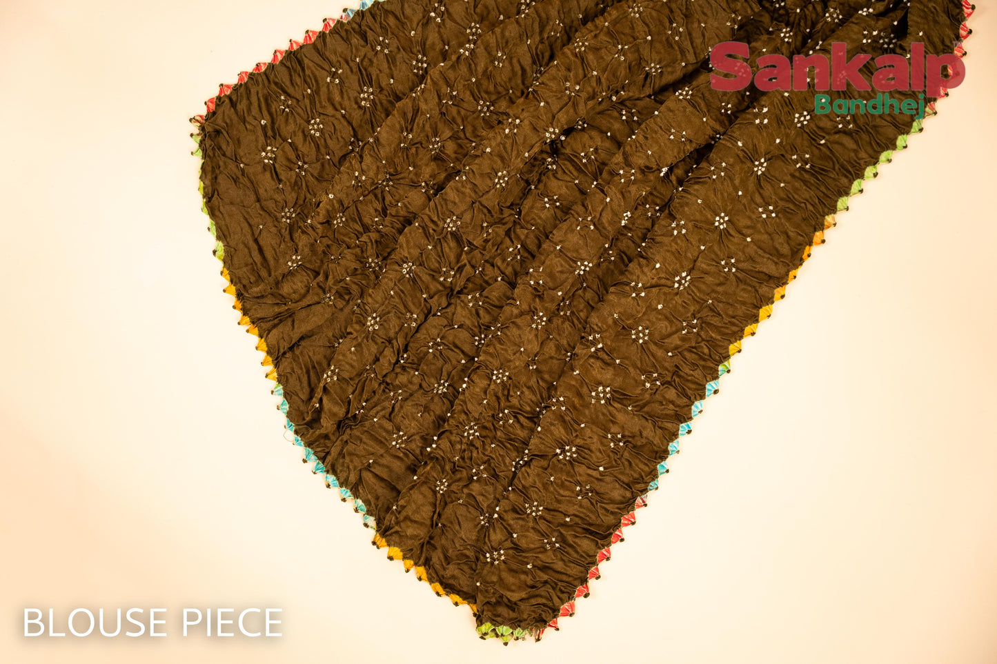 Pure Gajji Silk Brown Multi-colour Bandhani Saree