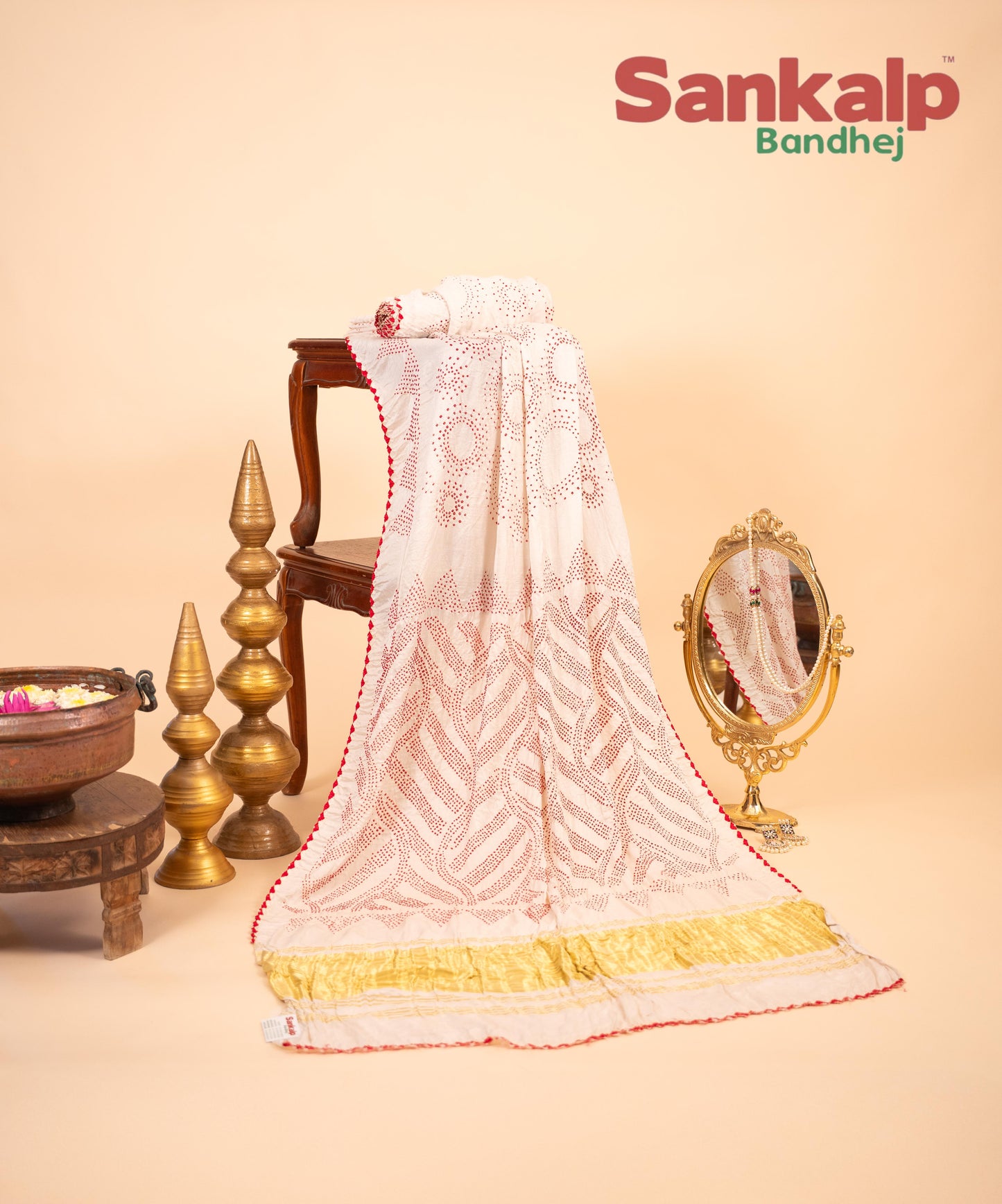 Pure Gajji Bharati Designer Bandhani Saree