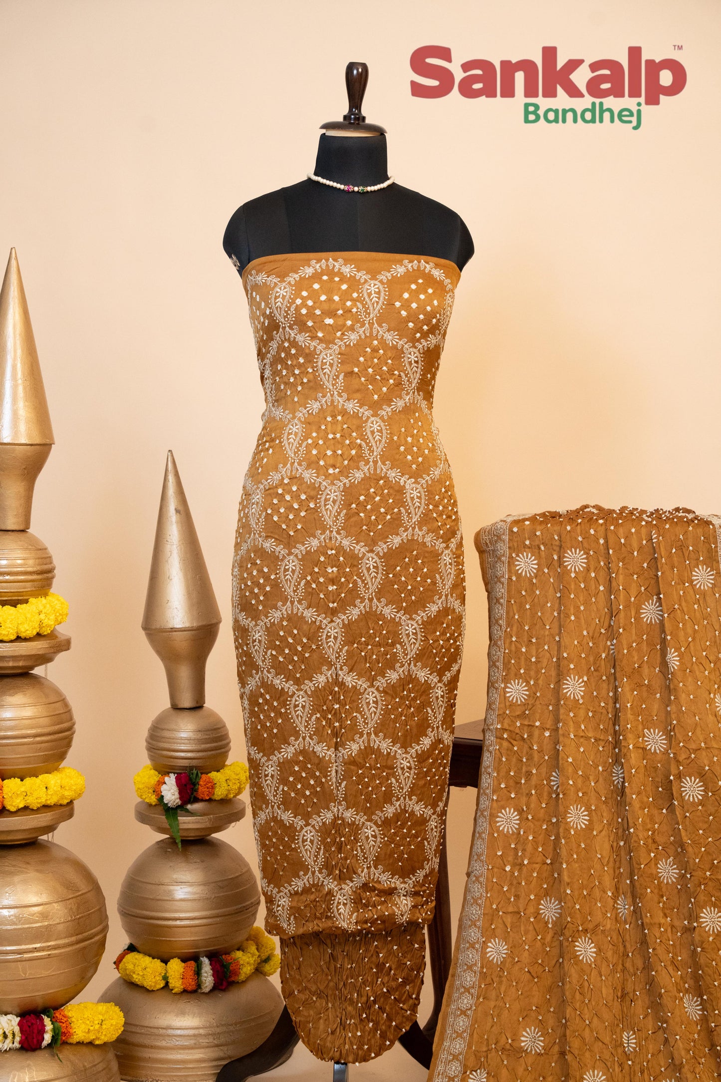 Pure Modal Silk Dress Material with Lucknowi Work