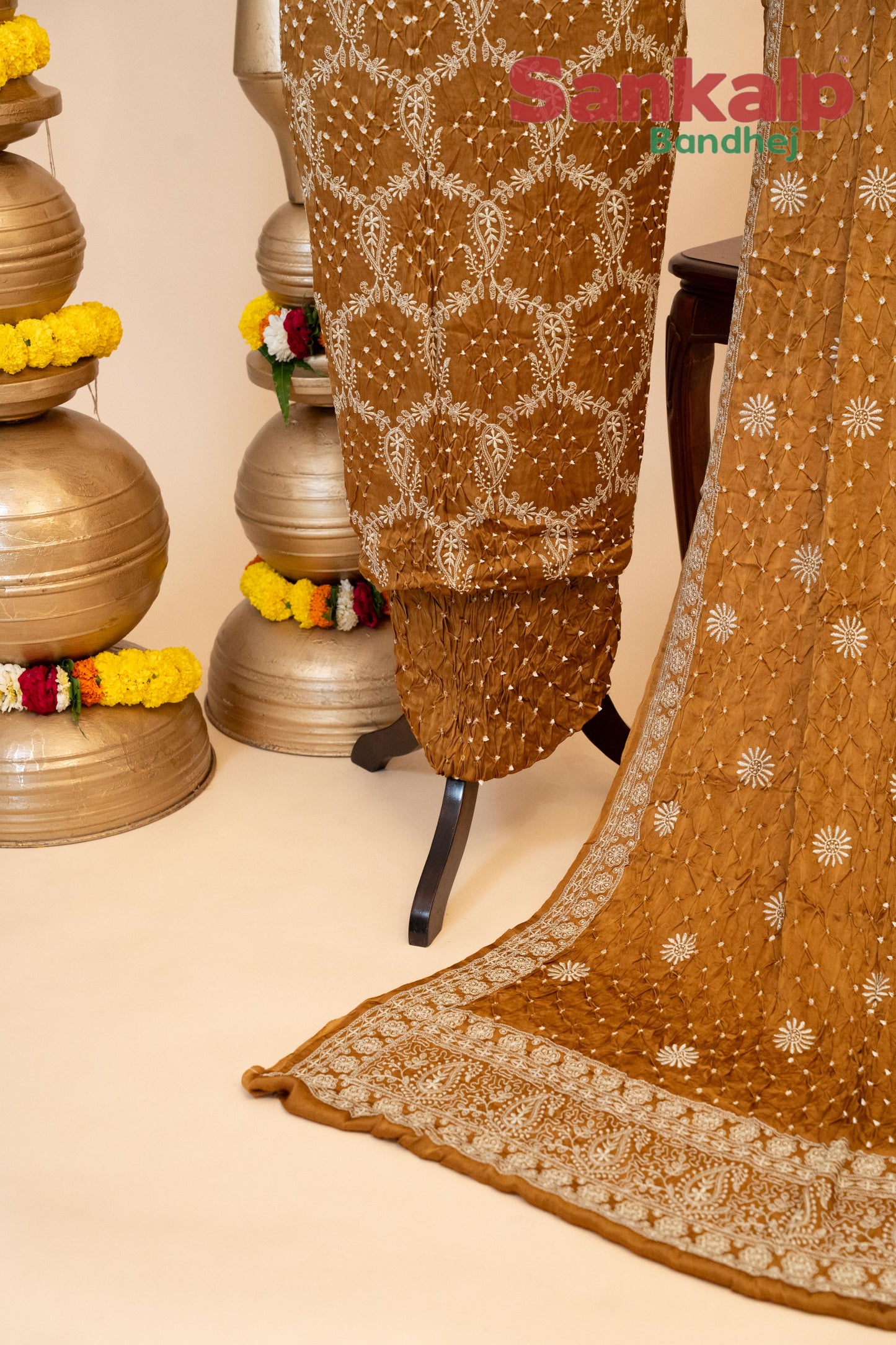 Pure Modal Silk Dress Material with Lucknowi Work